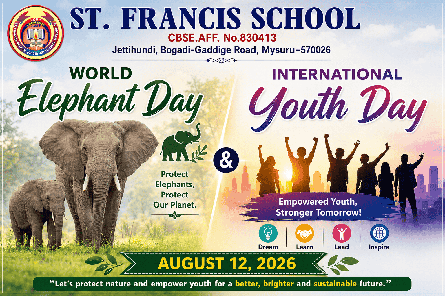 WORLD ELEPHANT DAY & INTERNATIONAL YOUTH DAY